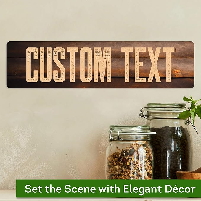 Custom Sign, Custom Street Sign, 11 Font Colors, 13 Font Styles, 4 Hole Options, 22 Sizes, 3x12 Inches, Rust Free DiBound, Fade Resistant, Made in USA by My Sign Center (Vintage Wood)