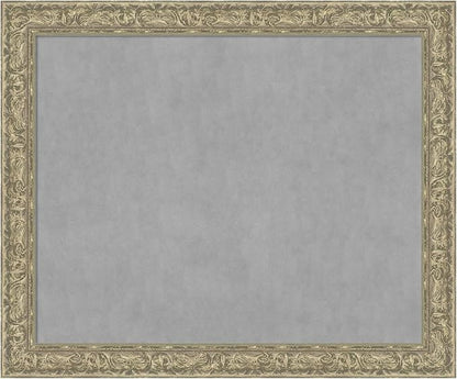 Amanti Art Silver Framed Magnetic Board 39x47 X-Large Vision Board for use with Magnets, 100% Metal Sheet to Display Items as Office Decor or for Home Organization in mudroom, Kitchen or Kids Room