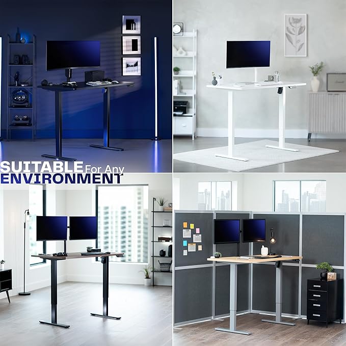 VIVO Electric 48 x 30 in Standing Desk, Memory Height Adjustment, 1B Series, Holds 220 lbs, One-Piece Reclaimed Wood Top, Black Frame, DESK-KIT-1B5P