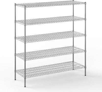 Regal Altair 21" Deep x 60" Wide x 64" Height Wire Shelving Kit | 5-Tier | NSF Commercial Storage Rack Unit