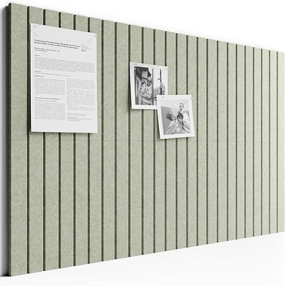 Bumusty Large Cork Board Alternative-36 x24 Felt Bulletin Board Tiles, with 30 Pushpins, 40 Adhesive Tabs, 6-Pack Slat Wall Paneling, Cork Boards for Office Push Pin Board Felt Board-Sage