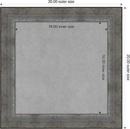 Amanti Art Silver Framed Magnetic Board 20x20 Small Vision Board for use with Magnets, 100% Metal Sheet to Display Items as Office Decor or for Home Organization in mudroom, Kitchen or Kids Room