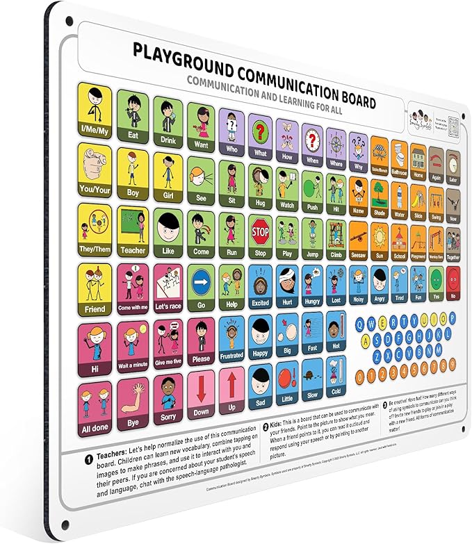 Weather-Proof Aluminum School Playground Communication Board for Autism - Outdoor Inclusive Communication Aid, Lightweight & Durable for Autism & Inclusive Play