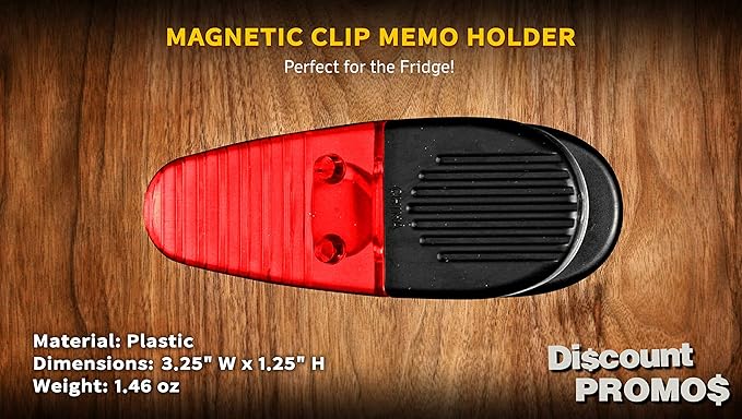 10 Magnetic Memo Holders Set - Large Clip, Plastic - TRed