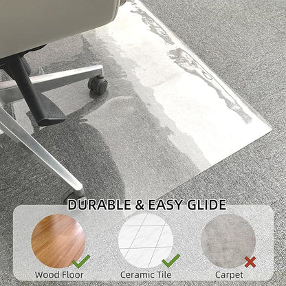 Chair Mat for Hardwood Floor, 1/5" Thick 48x36 inches Floor Mat Protector for Office Chair, Clear Thicken Pattern Rectangle Floors Protector