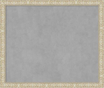 Amanti Art Silver Framed Magnetic Board 22x26 Medium Vision Board for use with Magnets, 100% Metal Sheet to Display Items as Office Decor or for Home Organization in mudroom, Kitchen or Kids Room