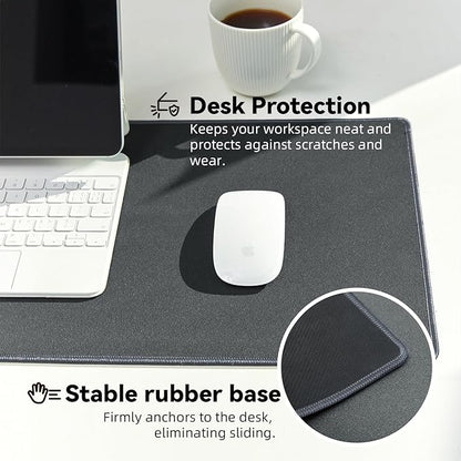 Reniteco Waterproof Large Gaming Mouse Pad with Durable Stitched Edges, Non-Slip Rubber Base, Grainy Jacquard Mouse Mat Desk Pad for Home Office Gaming, 31.5''x11.8''x0.12'', Deep Gray