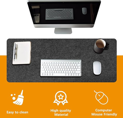 Large Felt Desk mat, 40''x16'' with Non-Slip Full Desk Mouse Pad,Office Computer Desk for Keyboard Mat,Felt Desk Mat for Desk Pad Protector（100x40cm）