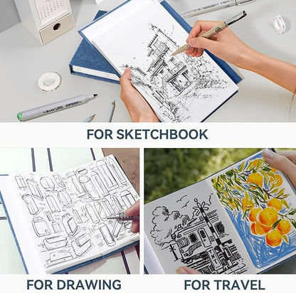Arrtx Premium A6 Sketchbook 5.8"x4.1" - 60 Sheets/120 Pages, 180gsm Acid-Free Paper Blank Sketch Book, Hardcover Portable Artist Sketch Journal for Drawing, Illustration & Travel
