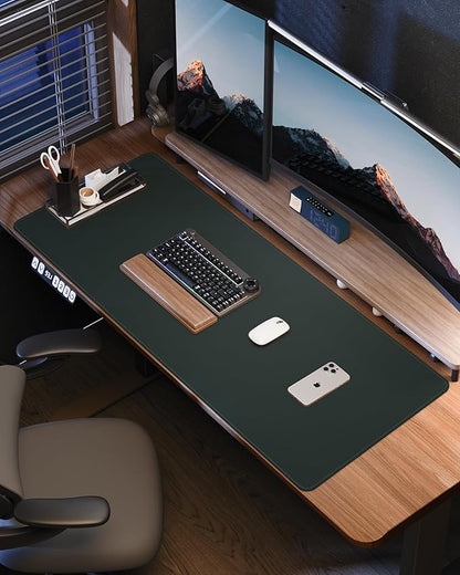 Large Desk Mat 55"x17" - Premium Non-Slip Desk Pad, Waterproof and Scratch-Resistant Office Desk Protector, Large Desk pad Workspace Mat for Home and Office(Dark Green)
