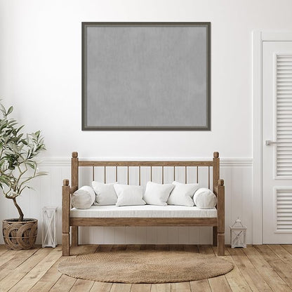 Amanti Art Silver Framed Magnetic Board 43x51 Oversize Vision Board for use with Magnets, 100% Metal Sheet to Display Items as Office Decor or for Home Organization in mudroom, Kitchen or Kids Room