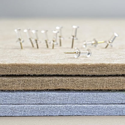 Bulletin Board, 24 x 18 inches Felt Board Decorative Pin Board, Cork Board Alternative for Wall, Foldable Photo Board Self-Adhesive Vision Board with 20 Pushpins - Lavender Blue