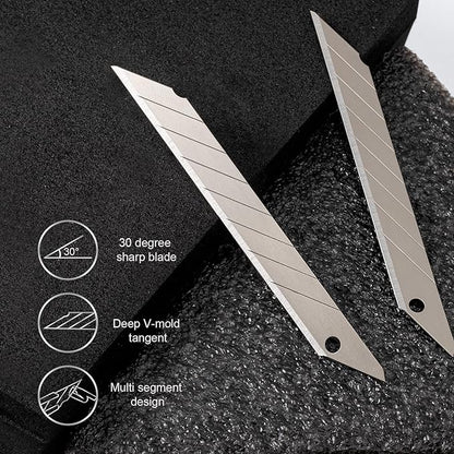 Gomake 100pcs Knife Replacement Blades, 30 Degree Carbon Steel 9mm Snap Off Blades for Retractable Cutting Knives, Hobby, Craft Knife, Box Cutter