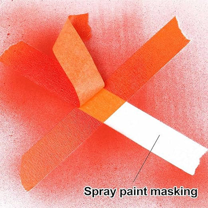 BOMEI PACK Orange Painters Tape 1 Inch - Paint Tape 10 Rolls x 1 Inch x 55 Yards - Painter's Tape Orange Masking Tape for Walls Painting, DIY Crafting, Decoration, and School Project, Total 550 Yards