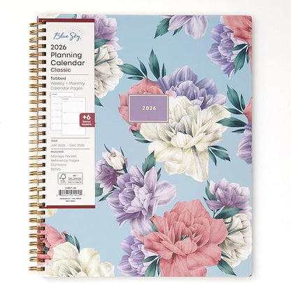 Blue Sky 2026 Weekly & Monthly Planner Calendar, 8.5"x11", Tula | January 2026 - December 2026, Flexible Cover, Durable Twin Wire Binding, Laminated Tabs, Storage Pocket