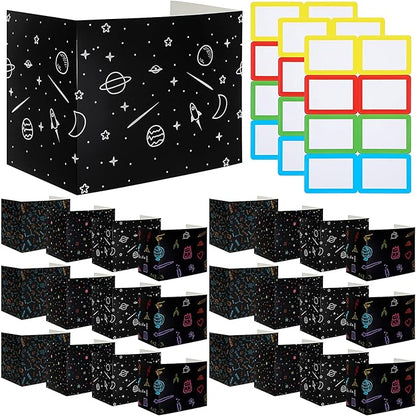 Crtiin 24 Pcs Privacy Folders for Students Desk Dividers Standard School Privacy Cardboard Board Testing Dividers Shield for Classroom Teacher Supplies Keep Eyes from roving(Vibrant)