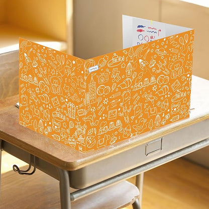 Cinrobiye 24 Pcs Inspirational Privacy Folders Standard for Students Cardboard Shields Test Privacy Boards Motivational Words Desk Dividers Shield for Classroom School Study Supplies (Simple)