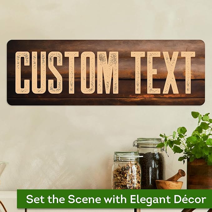 Custom Sign, Custom Street Sign, 11 Font Colors, 13 Font Styles, 4 Hole Options, 22 Sizes, 6x18 Inches, Rust Free DiBound, Fade Resistant, Made in USA by My Sign Center (Vintage Wood)