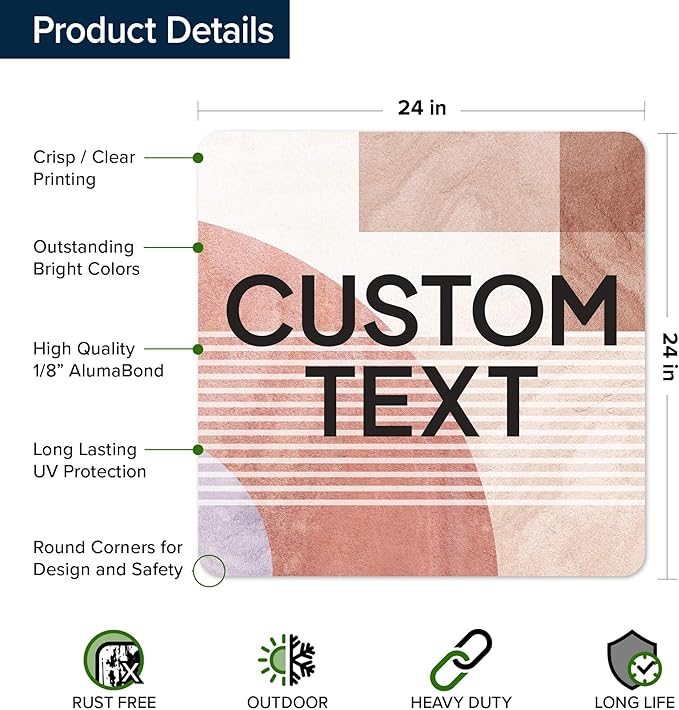 Custom Sign, Custom Street Sign, 11 Font Colors, 13 Font Styles, 4 Hole Options, 22 Sizes, 24x24 Inches, Rust Free DiBound, Fade Resistant, Made in USA by My Sign Center (Mid-Century Modern 1)