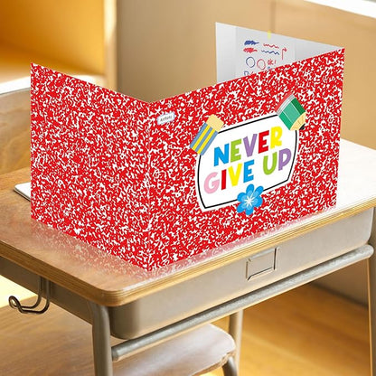 Cinrobiye 24 Pcs Inspirational Privacy Folders Standard for Students Cardboard Shields Test Privacy Boards Motivational Words Desk Dividers Shield for Classroom School Study Supplies (Colorful)