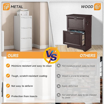 Bestoo 3-Drawer File Cabinet with Lock, Metal Filing Cabinet for Home Office, Vertical Filing Storage Cabinets, Fits File Folders, Letter/Legal/F4/A4 Size, Assembly Required (White)