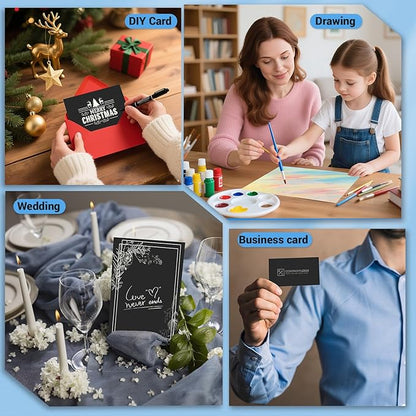Cardstock 8.5 x 11, Thick Printer Paper 75 lb/200 gsm, 40 Sheets Card Stock Black, Heavy Card stock, Art CardStock Paper for Invitations, Diy Cards, Business Cards, Menus, Crafts, Drawing etc
