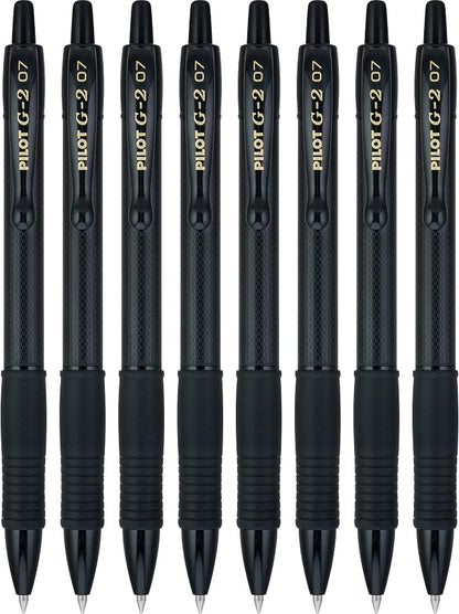 Pilot, G2 Edge Premium Gel Roller Pens, Fine Point 0.7 mm, Gel Pens Black Ink, Pack of 8 Count (Pack of 1) - Ideal for School, Journaling & Office Writing