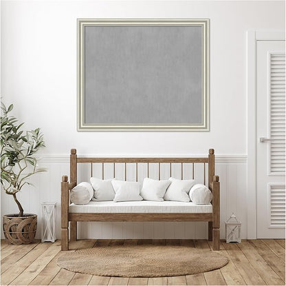 Amanti Art Silver Framed Magnetic Board 46x54 Oversize Vision Board for use with Magnets, 100% Metal Sheet to Display Items as Office Decor or for Home Organization in mudroom, Kitchen or Kids Room