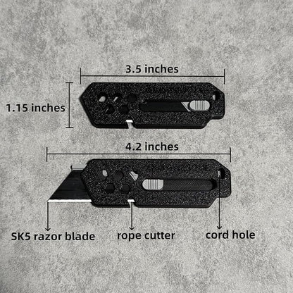 XHM Awesome Small Box Cutter Retractable Blade Ultility Knife, For Artwork, Cardboard Cutting, Package/Letter Opening, Home, Office & EDC Use, Pack of 3 (BLACK)