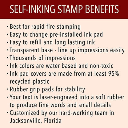 The Duncans Personalized Self-Inking Address Stamp | Envelope Return Address Stamp for Couples and Families | Custom Rubber Address Stamp (Large)