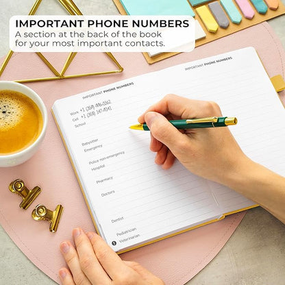 Clever Fox Address Book with alphabetic tabs - PU Leather Telephone and Address Book for Keeping Contacts Safe, Contact Organizer Journal, Medium Size (5.3″ x 7.7″) Hardcover, Amber Yellow