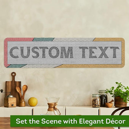Custom Sign, Custom Street Sign, 11 Font Colors, 13 Font Styles, 4 Hole Options, 22 Sizes, 8x32 Inches, Rust Free DiBound, Fade Resistant, Made in USA by My Sign Center (Fauxsaic 2)