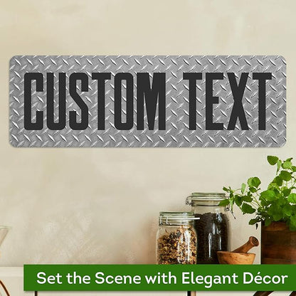 Custom Sign, Custom Street Sign, 11 Font Colors, 13 Font Styles, 4 Hole Options, 22 Sizes, 6x18 Inches, Rust Free DiBound, Fade Resistant, Made in USA by My Sign Center (Diamond Metal)
