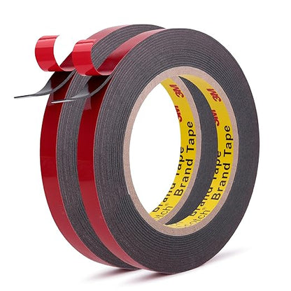 Automotive Acrylic Plus Attachment Tape 0.39" x 18Ft Made of 3M Pack of 2 Double Sided Tape PT1100 Heavy Duty for Moldings Claddings Panels Pads and Other Car Automotive Applications