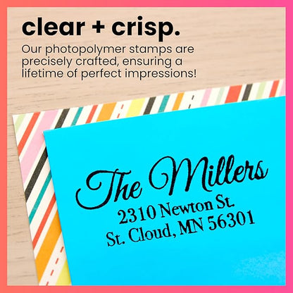 ExcelMark Personalized Return Address Stamp – Custom Self Inking Rubber Stamp (Medium, Great Vibes)