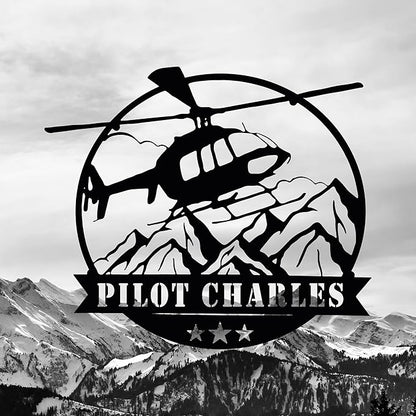 Personalized Metal Airplane Wall Art, Airplane Name Sign, Customized Pilot Name Sign, Airplane Hangar Sign Decor, Aviation Home Office Decor, Large Outdoor Decor, Pilot Gifts, Aircraft Lovers Gift
