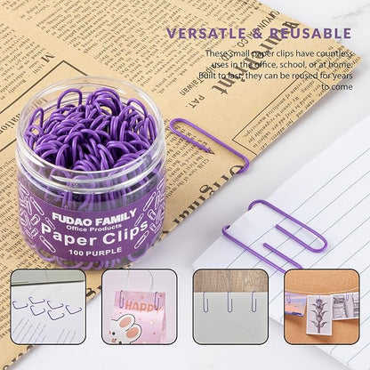 Jumbo Paper Clips, 2 Inch Large Paper Clip, 100 pcs Paperclips (Jumbo, Purple)