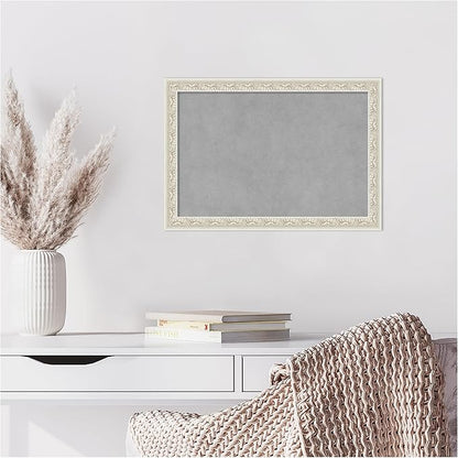 Amanti Art Silver Framed Magnetic Board 14x20 Small Vision Board for use with Magnets, 100% Metal Sheet to Display Items as Office Decor or for Home Organization in mudroom, Kitchen or Kids Room