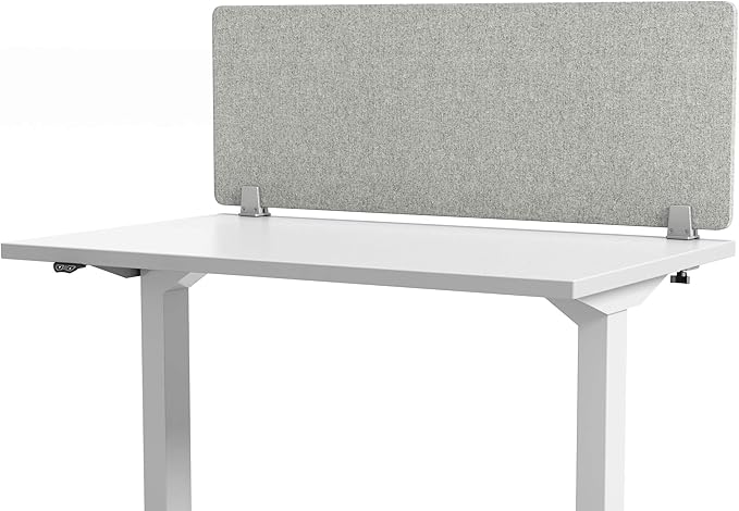 Sound Absorbing Panel Privacy Shield - Desk Divider for Students and Office (Light Grey, 48" W x 18'H)