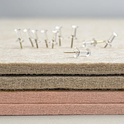 Bulletin Board, 24 x 18 inches Felt Board Decorative Pin Board, Cork Board Alternative for Wall, Foldable Photo Board Self-Adhesive Vision Board Mood Board with 20 Pushpins - Mauvey Pink