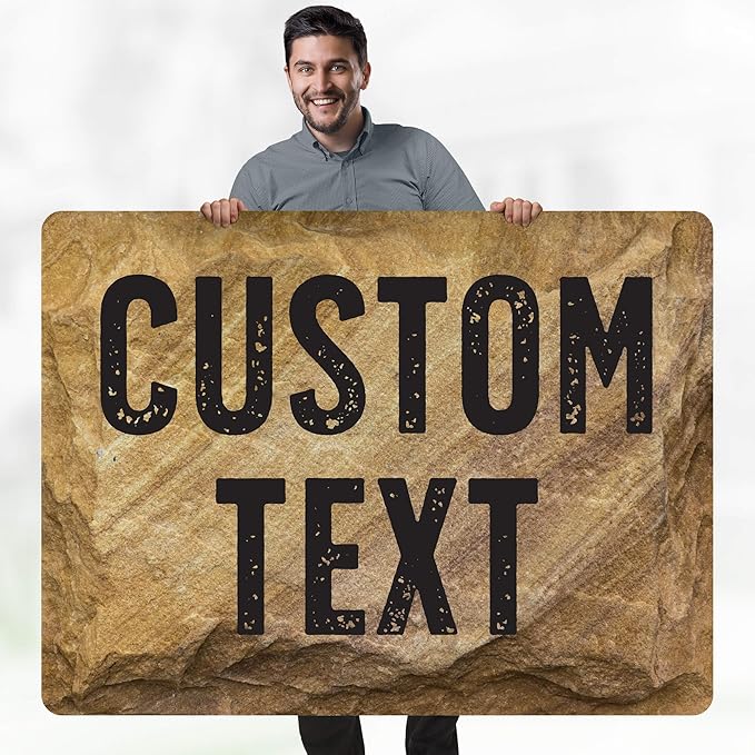 Custom Sign, Custom Street Sign, 11 Font Colors, 13 Font Styles, 4 Hole Options, 22 Sizes, 36x48 Inches, Rust Free DiBound, Fade Resistant, Made in USA by My Sign Center (Stone)