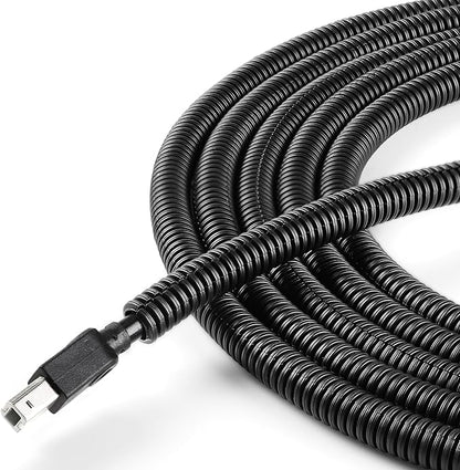 YCLYC Split Wire Loom 1/4 Inch, 13FT Wire Protector Tubing for Cords, Black Flexible Wire Conduit Cover, Cord Protectors from Pets No Chew Electric Wire Cover
