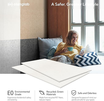 Olanglab Acoustic Wall Panels 10 Pack, 48 x 24 per Acoustic Panels Sound Absorbing, Sound Panels for Home Studio and Office, Plain White