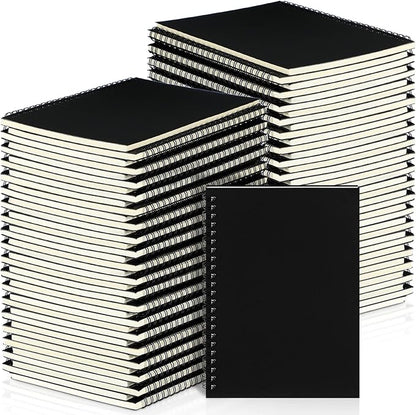 Yahenda 54 Pcs Spiral Notebook Bulk A5 Journal Lined 8.3'' x 5.5'' Writing Composition Paper Small Notepad Subject Notebook for Students Office Business Back to School Supplies (Black)