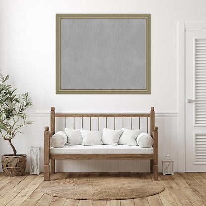 Amanti Art Silver Framed Magnetic Board 45x53 Oversize Vision Board for use with Magnets, 100% Metal Sheet to Display Items as Office Decor or for Home Organization in mudroom, Kitchen or Kids Room