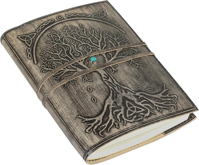 Leather Journal Refillable Lined Paper Tree of Life Handmade writing Notebook Diary leather Bound Daily Notepad for women and men Writing pad for Artist Sketch