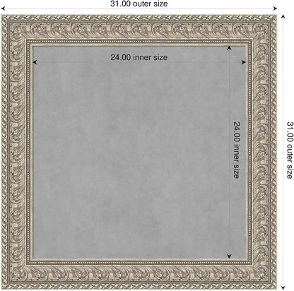Amanti Art Silver Framed Magnetic Board 31x31 Medium Vision Board for use with Magnets, 100% Metal Sheet to Display Items as Office Decor or for Home Organization in mudroom, Kitchen or Kids Room