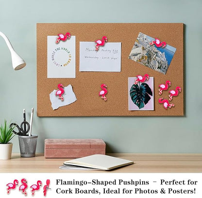 25 pcs Pink Flamingo Push Pins Cute Thumbtack Photos Wall Maps Bulletin Board Cork Boards Drawing Pins Memo Nail Office Accessories