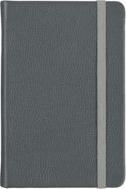 Leather Pocket Notebook, Writing Journal, Full-Grain Leather, Narrow Ruled Paper, Notebooks for Work & School, Twilight Gray (5.7" x 3.8”)