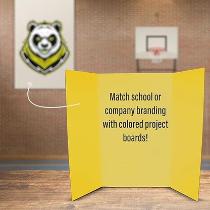 Flipside Products 36” x 48” Foam Project Boards for Presentations, Science Fair, School Projects, Event Displays and Trifold Picture Board - Yellow - 10 Pack